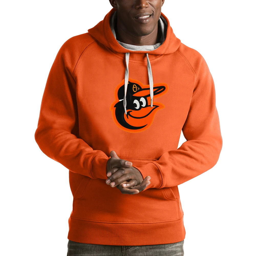 Men's Antigua Orange Baltimore Orioles Victory Pullover Hoodie