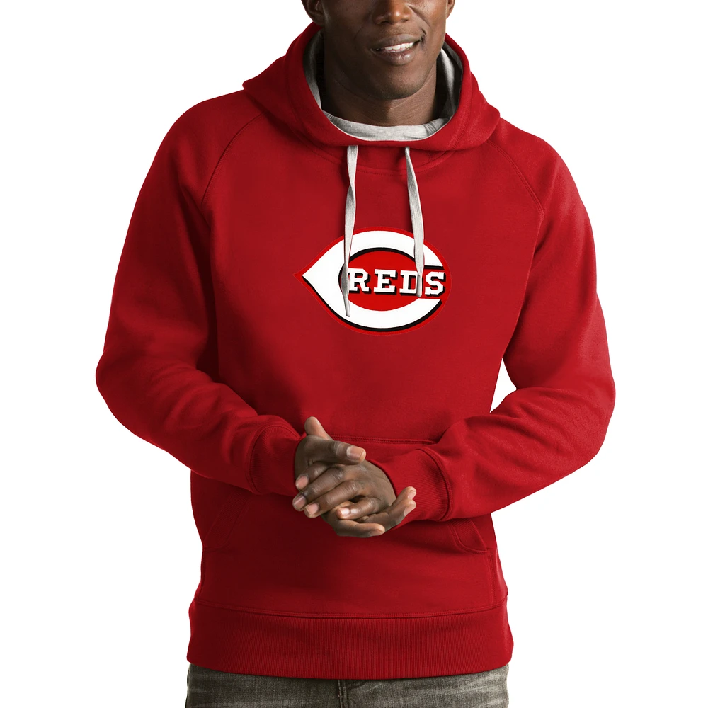Men's Antigua Red Cincinnati Reds Victory Pullover Hoodie