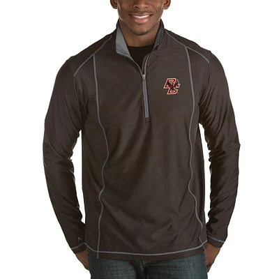 Men's Antigua Black Boston College Eagles Tempo 1/2-Zip Desert Dry Pullover Jacket