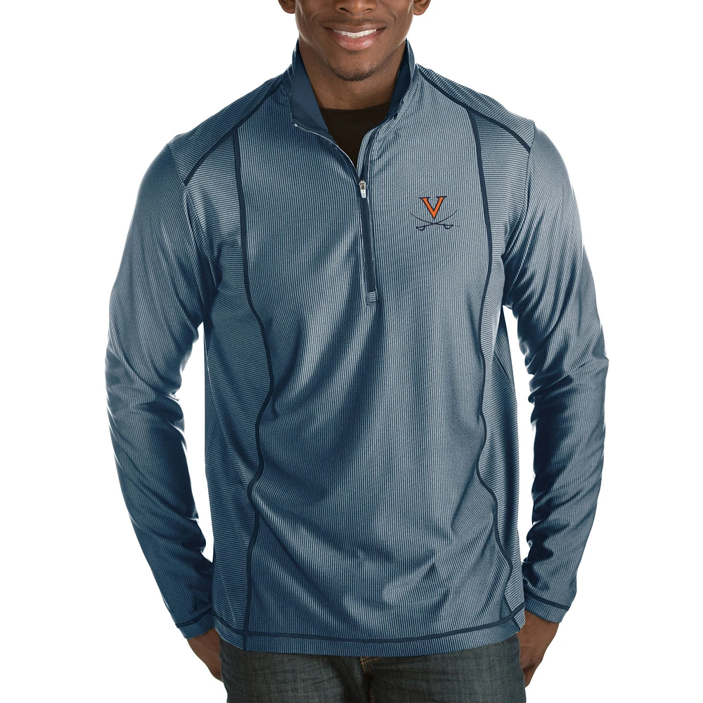 Men's Antigua Navy Virginia Cavaliers Tempo 1/2-Zip Desert Dry Pullover Jacket