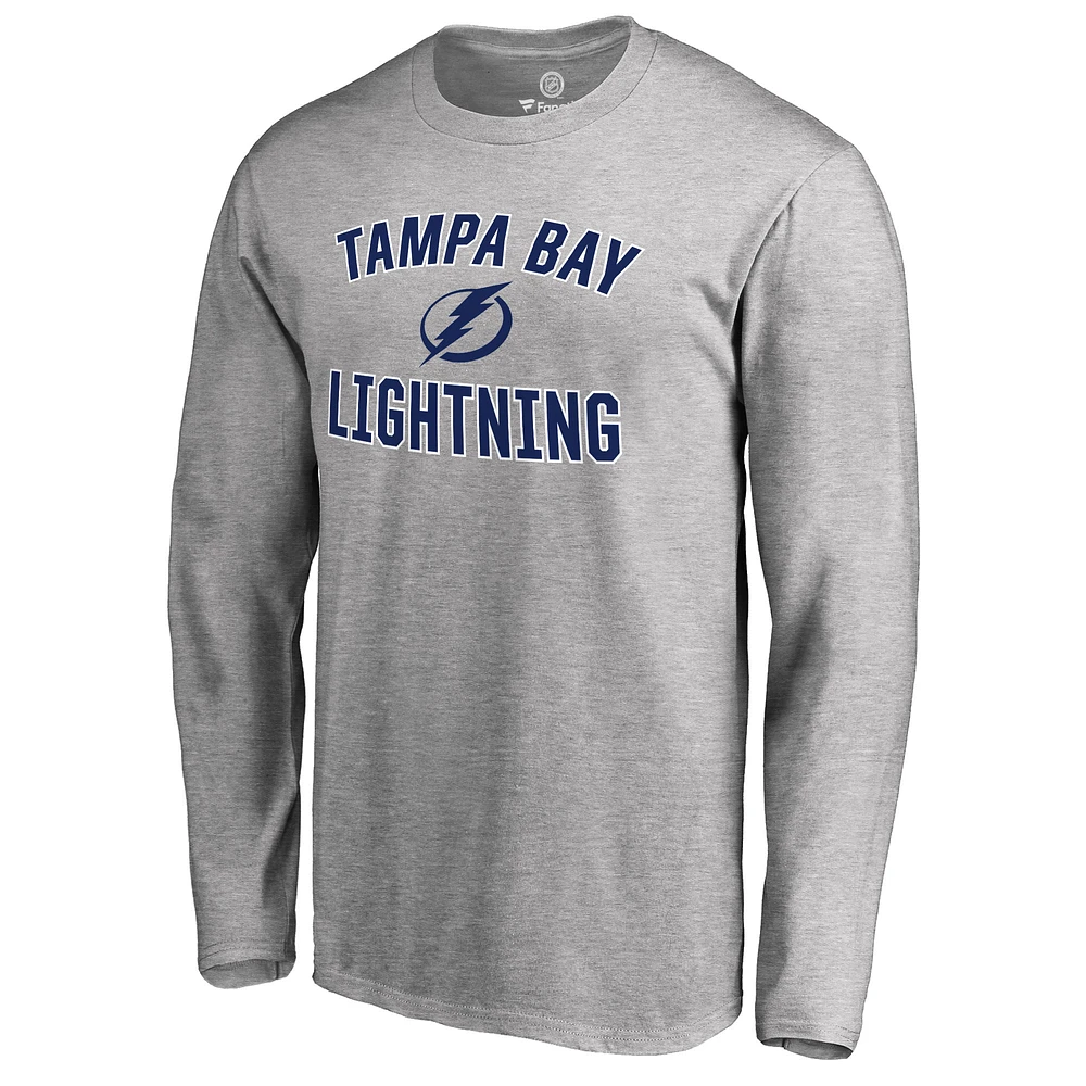 Men's Ash Tampa Bay Lightning Victory Arch Long Sleeve T-Shirt