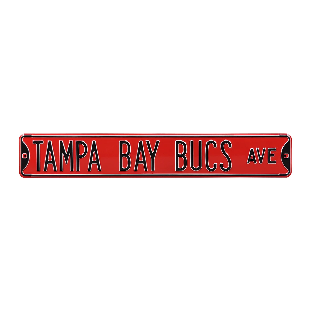 Red Tampa Bay Buccaneers 6" x 36" Steel Street Sign