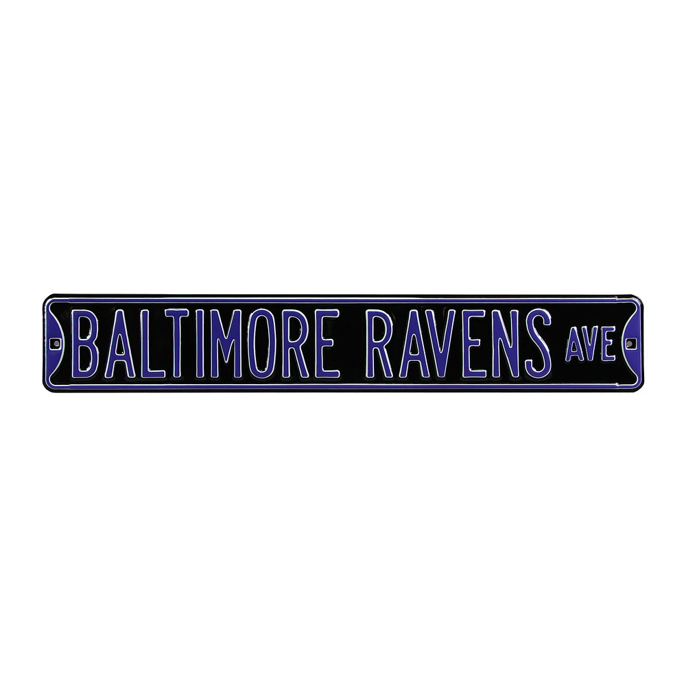 Black Baltimore Ravens 6" x 36" Steel Street Sign