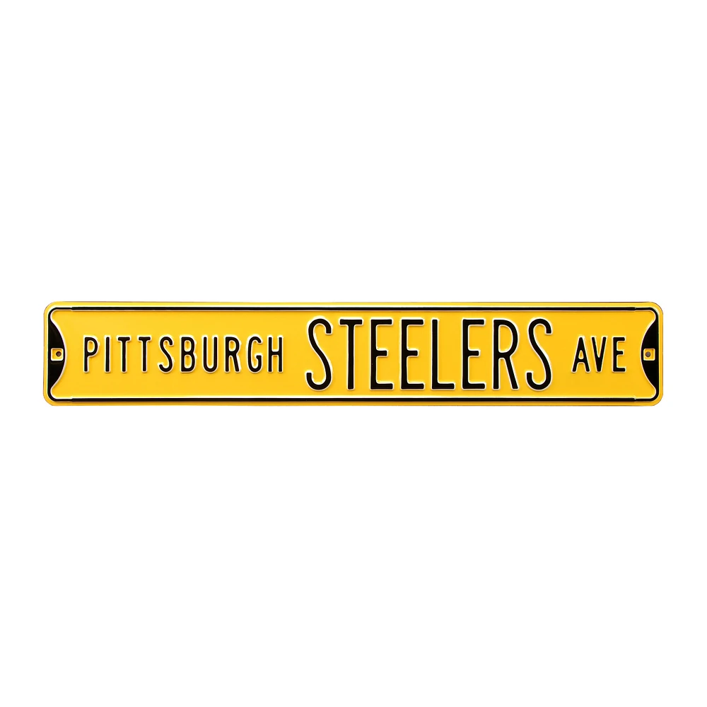 Gold Pittsburgh Steelers 6" x 36" Steel Street Sign