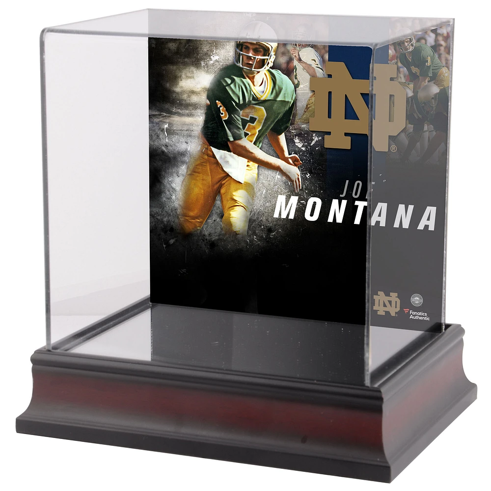 Joe Montana Notre Dame Fighting Irish Deluxe Mahogany Mini Helmet Case