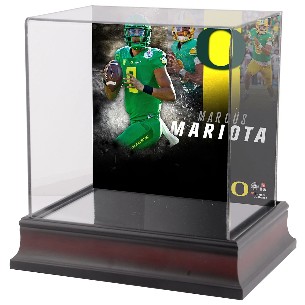 Marcus Mariota Oregon Ducks Deluxe Mahogany Mini Helmet Case