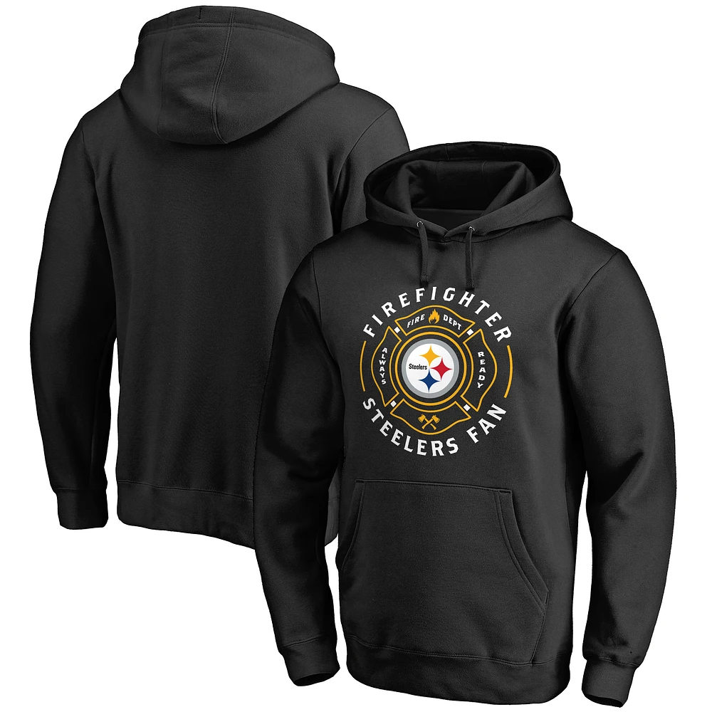 Men's Black Pittsburgh Steelers Firefighter Pullover Hoodie