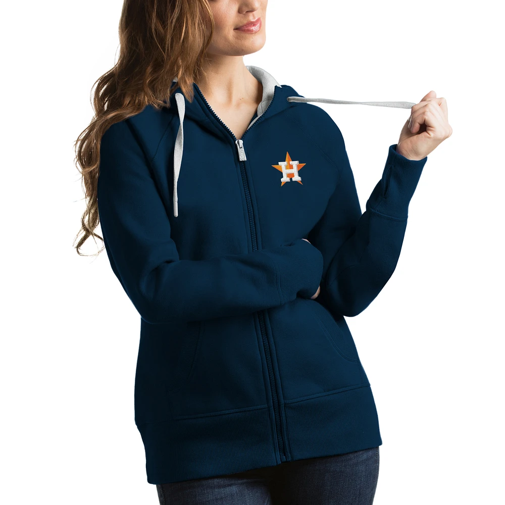 Women's Antigua Navy Houston Astros Victory Full-Zip Hoodie