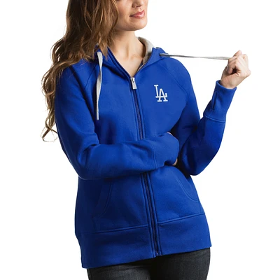 Women's Antigua Royal Los Angeles Dodgers Victory Full-Zip Hoodie