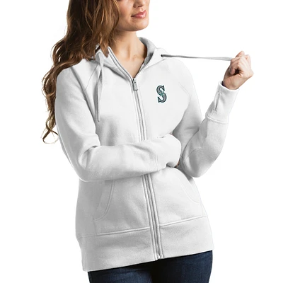 Women's Antigua White Seattle Mariners Victory Full-Zip Hoodie