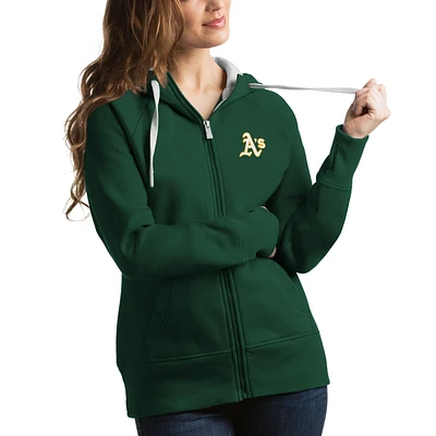 Women's Antigua Green Athletics Victory Full-Zip Hoodie