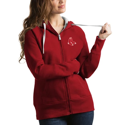 Women's Antigua Red Boston Sox Victory Full-Zip Hoodie