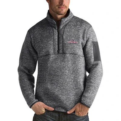 Men's Antigua Charcoal Gonzaga Bulldogs Fortune Half-Zip Sweatshirt