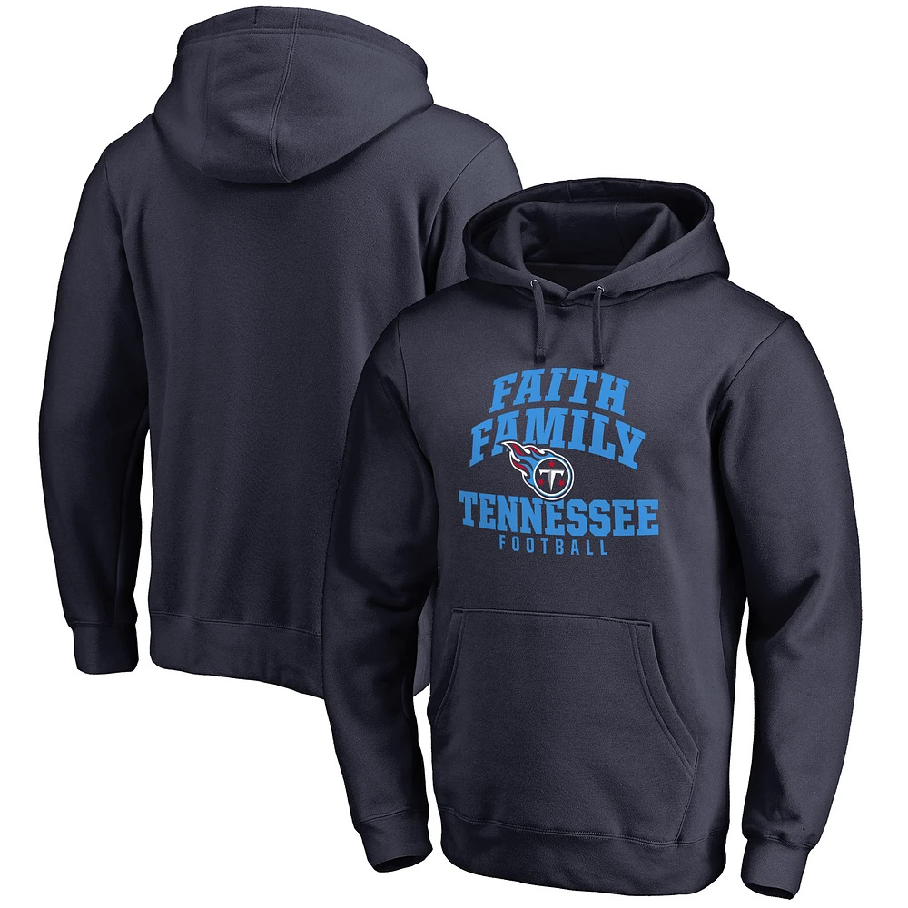 Men's Navy Tennessee Titans Faith Family Pullover Hoodie
