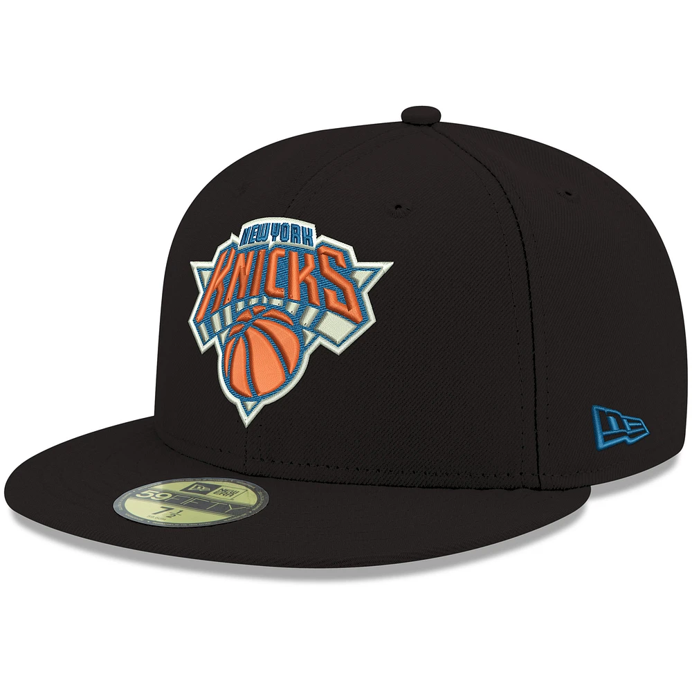 Men's New Era Black York Knicks Official Team Color 59FIFTY Fitted Hat