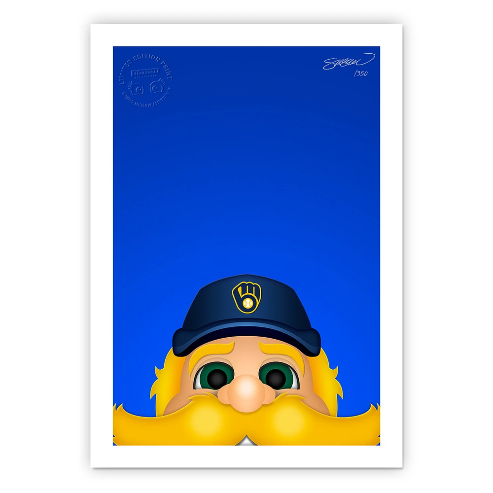 Milwaukee Brewers 14" x 20" Minimalist Bernie Brewer Mascot Wall Art