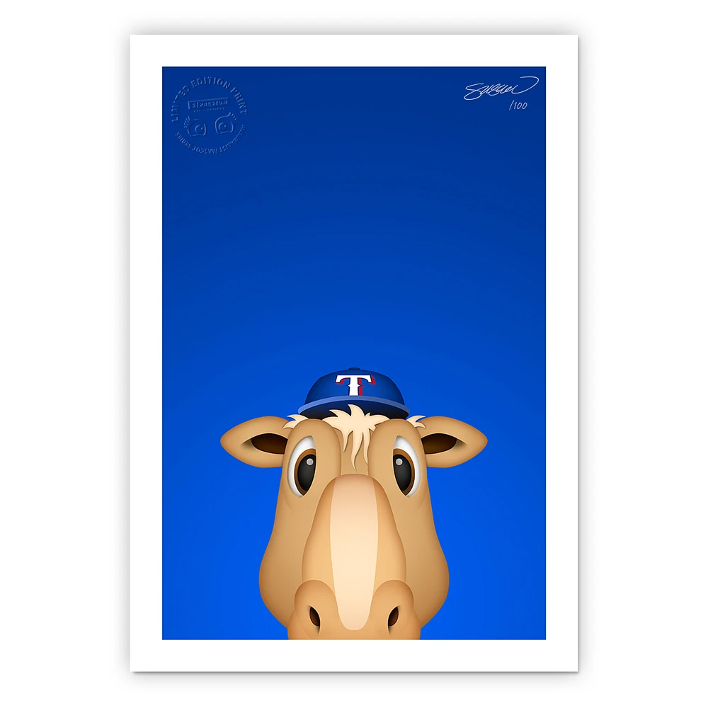 Texas Rangers 24" x 32" Minimalist Texas Rangers Mascot Wall Art