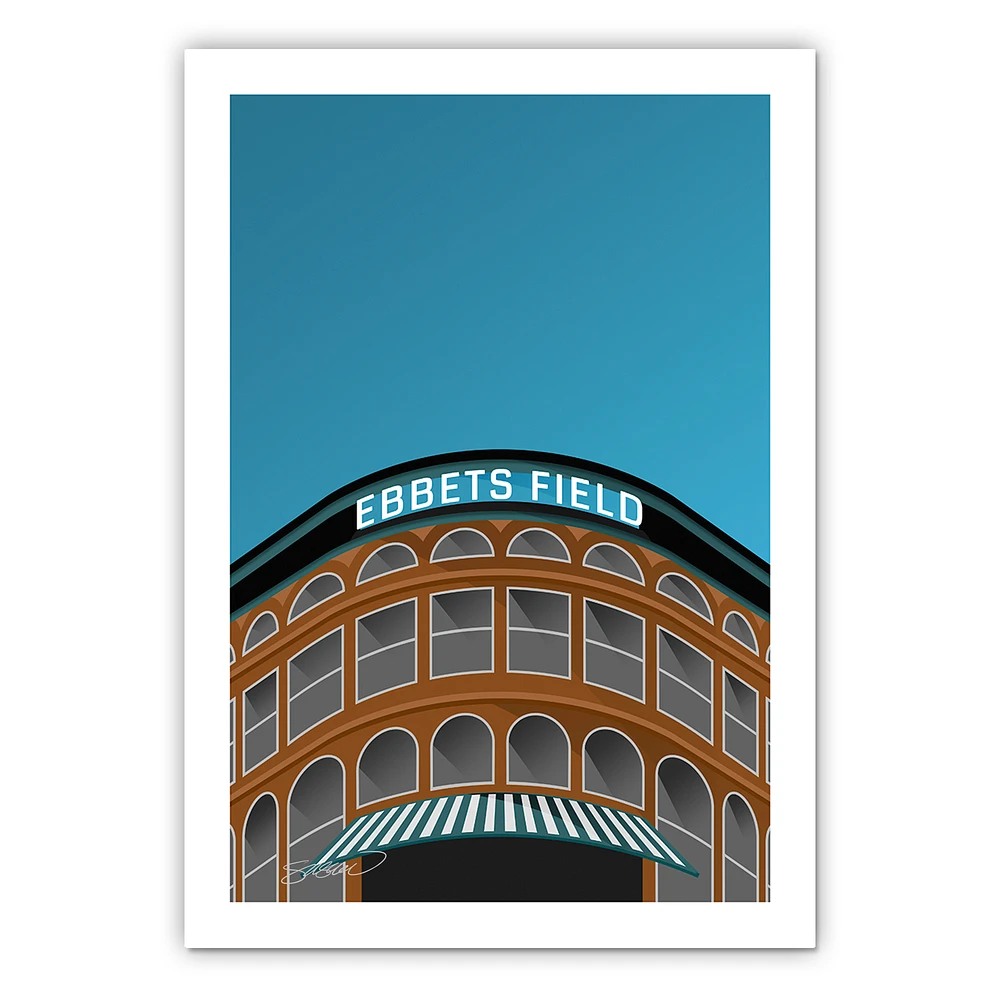 Brooklyn Dodgers 14" x 20" Minimalist Ebbets Field Wall Art Giclee