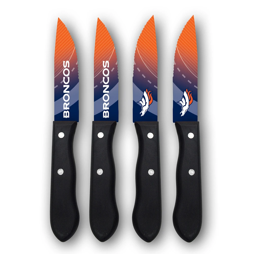Woodrow Denver Broncos 4-Piece Stainless Steel Steak Knife Set