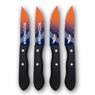 Woodrow Denver Broncos 4-Piece Stainless Steel Steak Knife Set