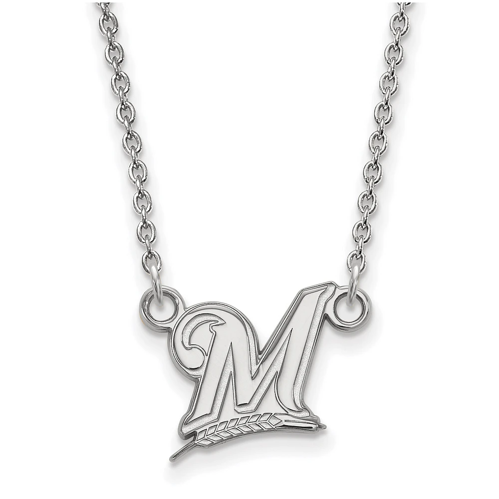 Women's Milwaukee Brewers Small Logo Sterling Silver Pendant Necklace