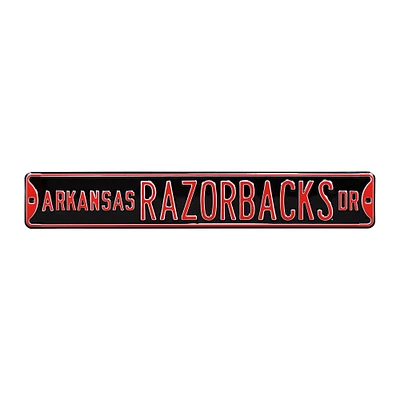 Black Arkansas Razorbacks 6" x 36" College Ave Street Sign