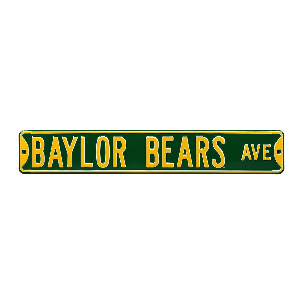 Green Baylor Bears 6" x 36" College Ave Street Sign
