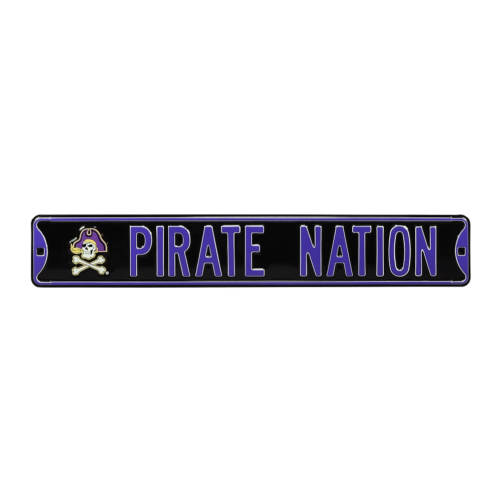 Black East Carolina Pirates 6" x 36" College Ave Street Sign