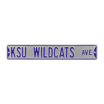 Silver Kansas State Wildcats 6" x 36" College Ave Team Street Sign