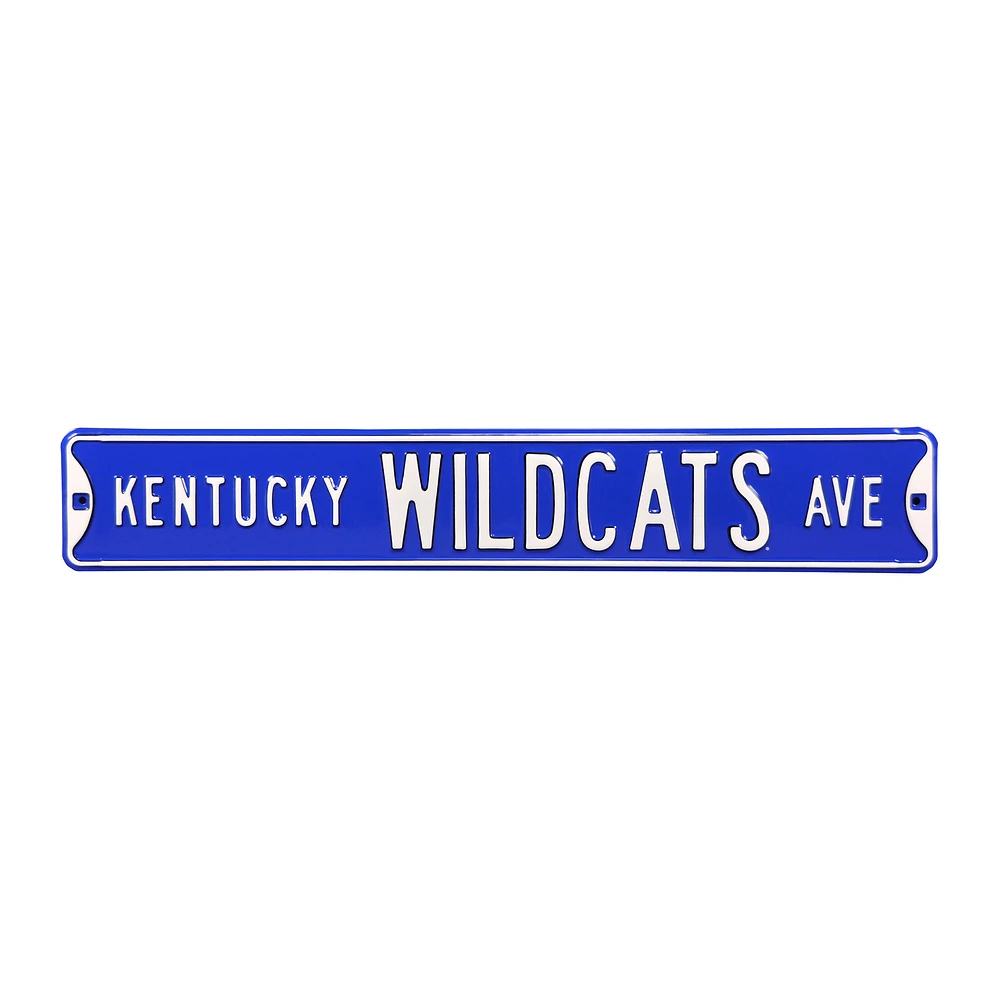 Blue Kentucky Wildcats 6" x 36" College Ave Team Street Sign