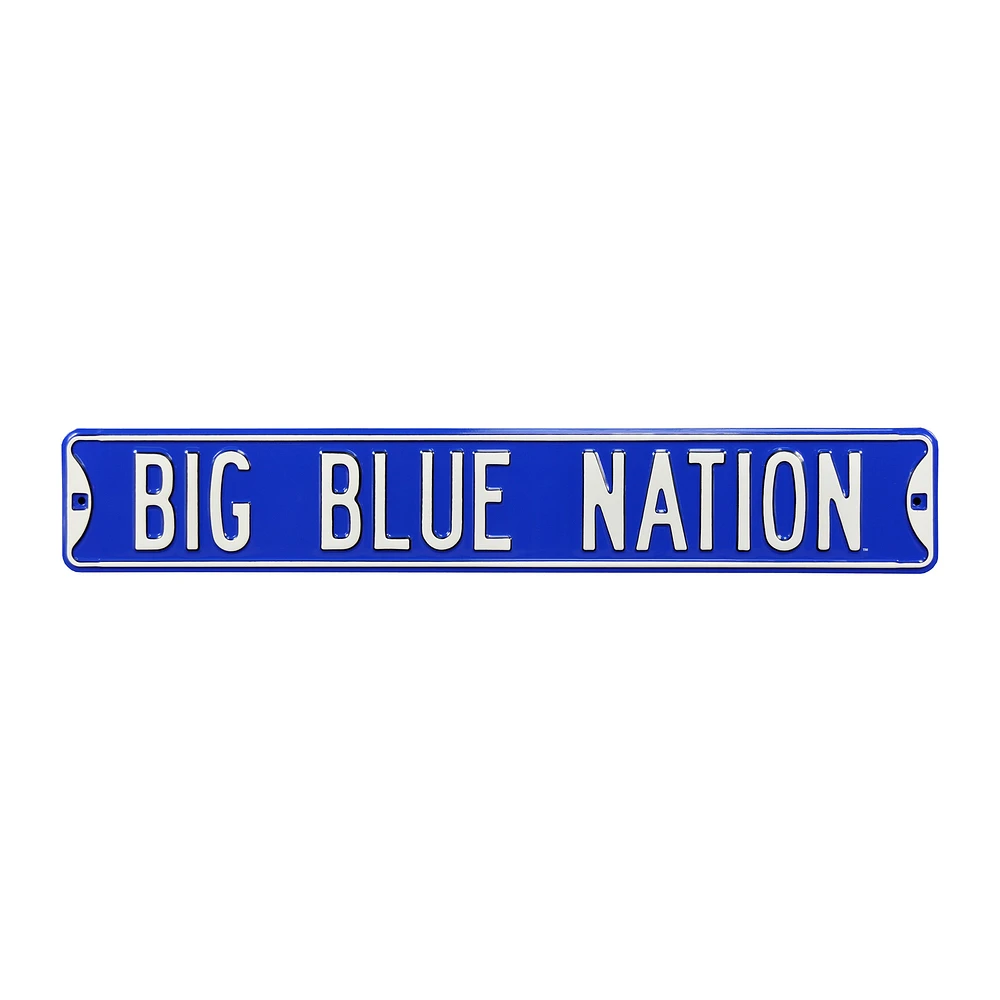 Blue Kentucky Wildcats 6" x 36" College Ave Embossed Street Sign