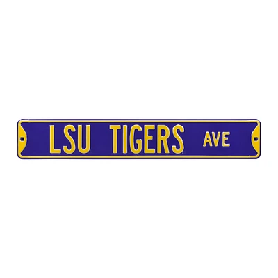 Purple LSU Tigers 6" x 36" College Ave Team Street Sign