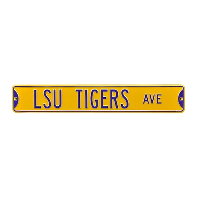 Yellow LSU Tigers 6" x 36" College Ave Street Sign