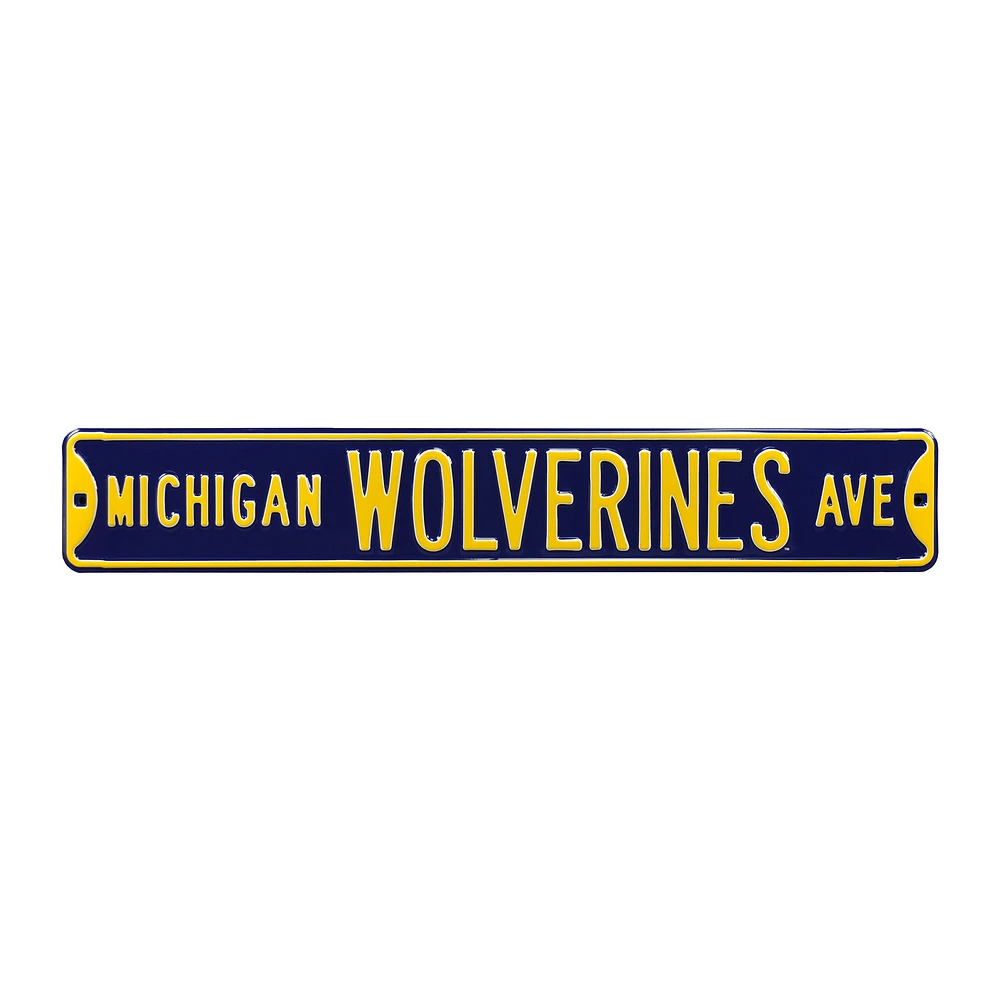 Navy Michigan Wolverines 6" x 36" College Ave Team Street Sign