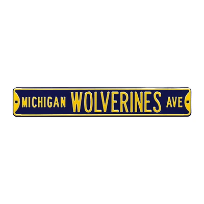Navy Michigan Wolverines 6" x 36" College Ave Team Street Sign