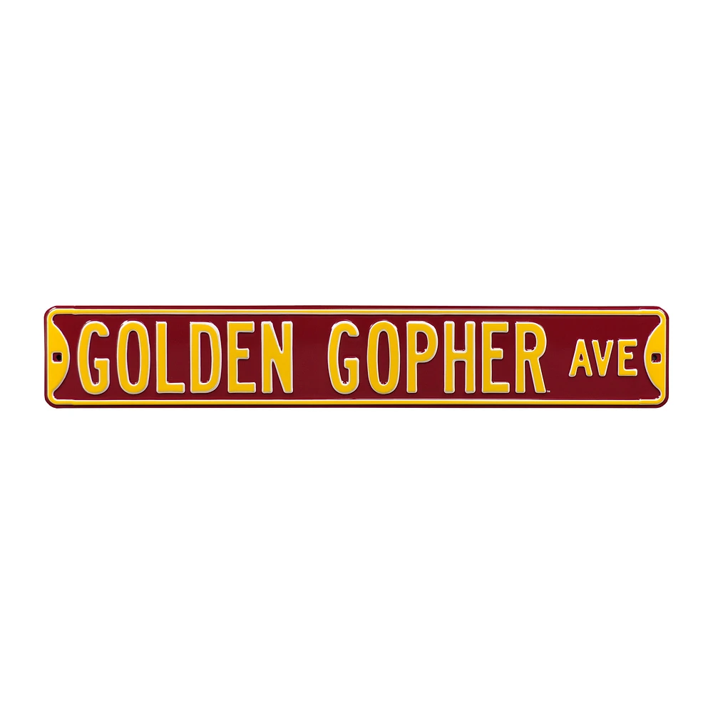Maroon Minnesota Golden Gophers 6" x 36" College Ave Street Sign