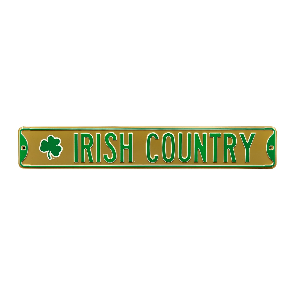 Gold Notre Dame Fighting Irish 6" x 36" College Ave Team Street Sign