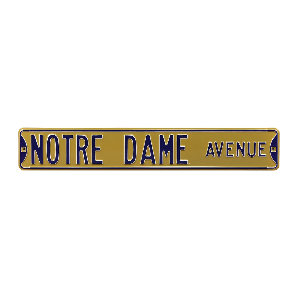 Gold Notre Dame Fighting Irish 6" x 36" College Ave Street Sign