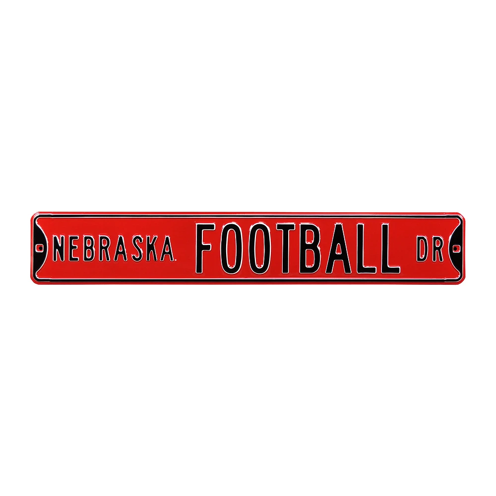 Scarlet Nebraska Huskers 6" x 36" College Ave Team Street Sign