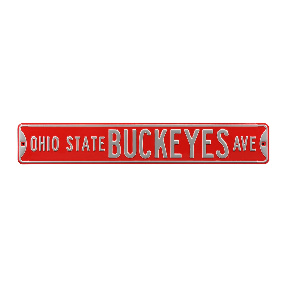 Scarlet Ohio State Buckeyes 6" x 36" College Ave Street Sign