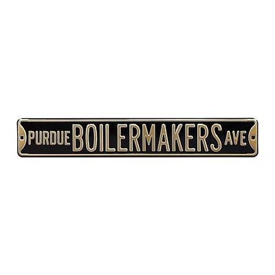 Black Purdue Boilermakers 6" x 36" College Ave Team Street Sign