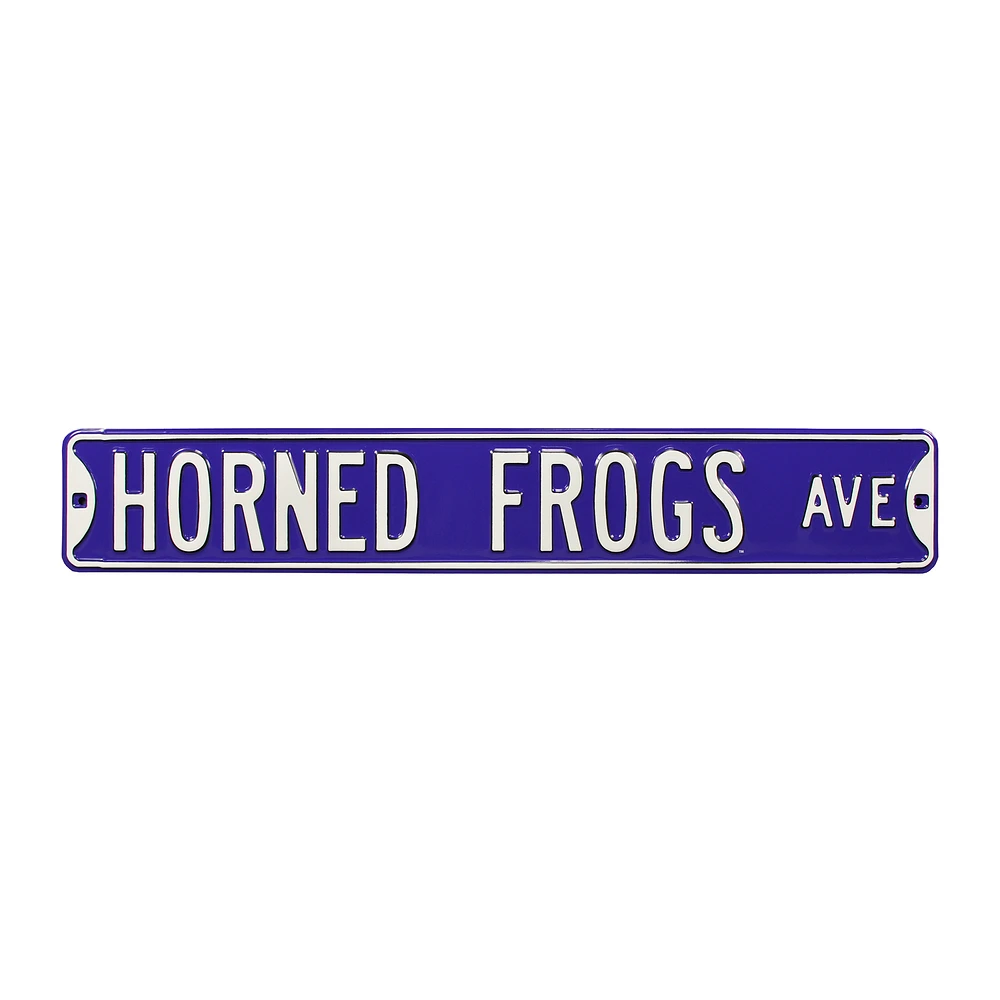 Purple TCU Horned Frogs 6" x 36" College Ave Street Sign