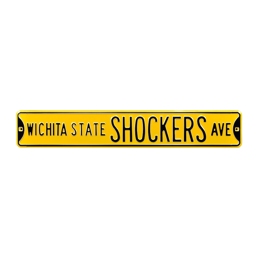 Yellow Wichita State Shockers 6" x 36" College Ave Team Street Sign