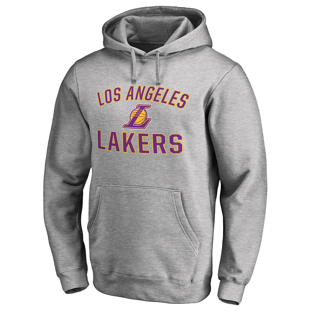 Men's Ash Los Angeles Lakers Victory Arch Pullover Hoodie