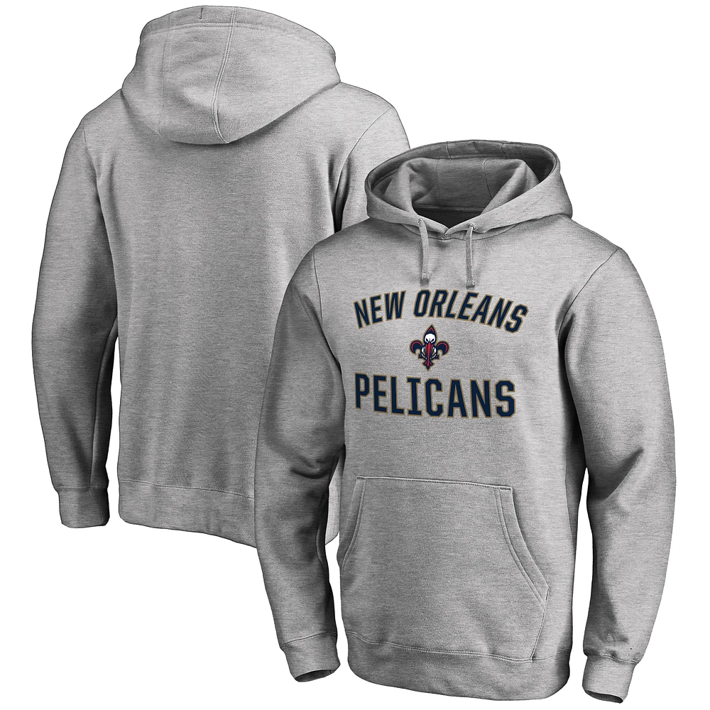 Men's Ash New Orleans Pelicans Victory Arch Pullover Hoodie
