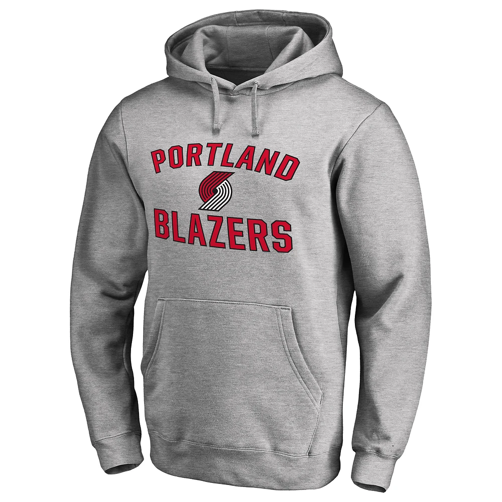 Men's Ash Portland Trail Blazers Victory Arch Pullover Hoodie