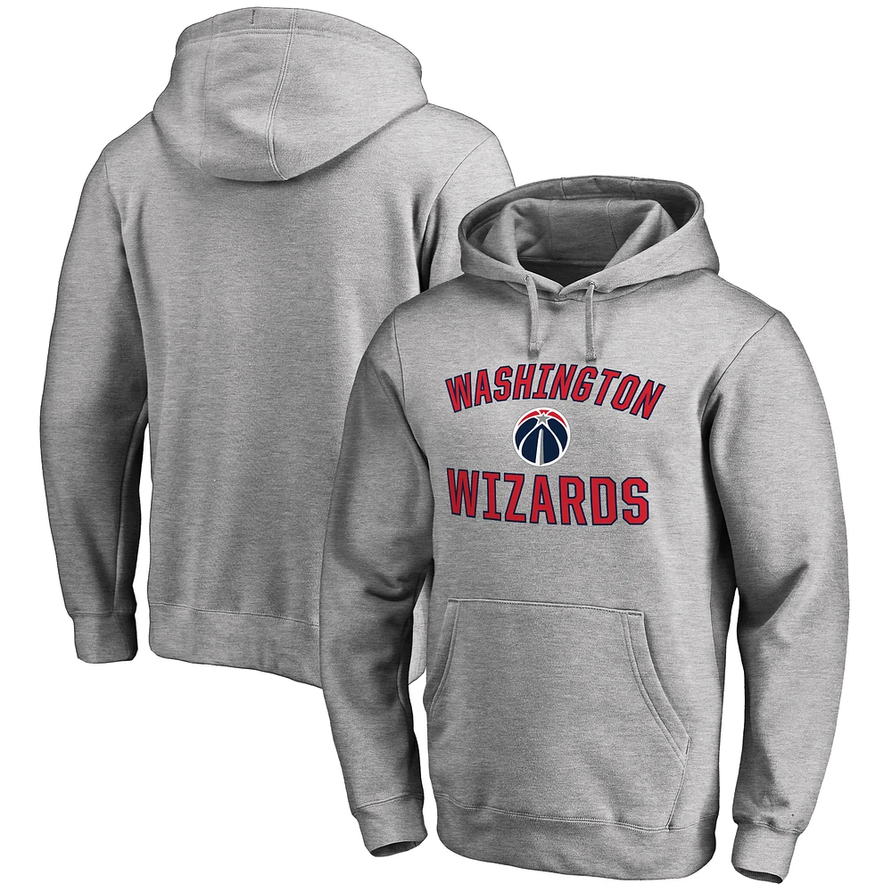 Men's Ash Washington Wizards Victory Arch Pullover Hoodie