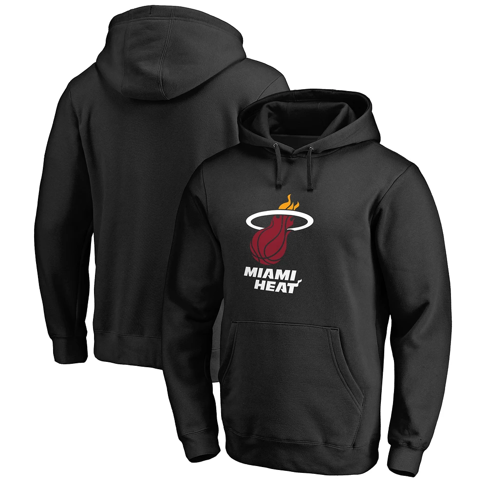 Men's Black Miami Heat Primary Logo Pullover Hoodie