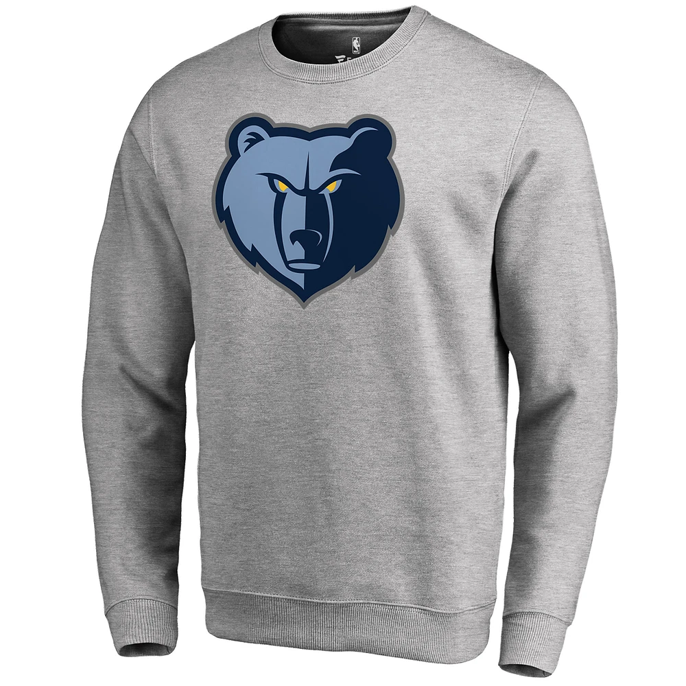 Men's Heathered Gray Memphis Grizzlies Primary Logo Sweatshirt