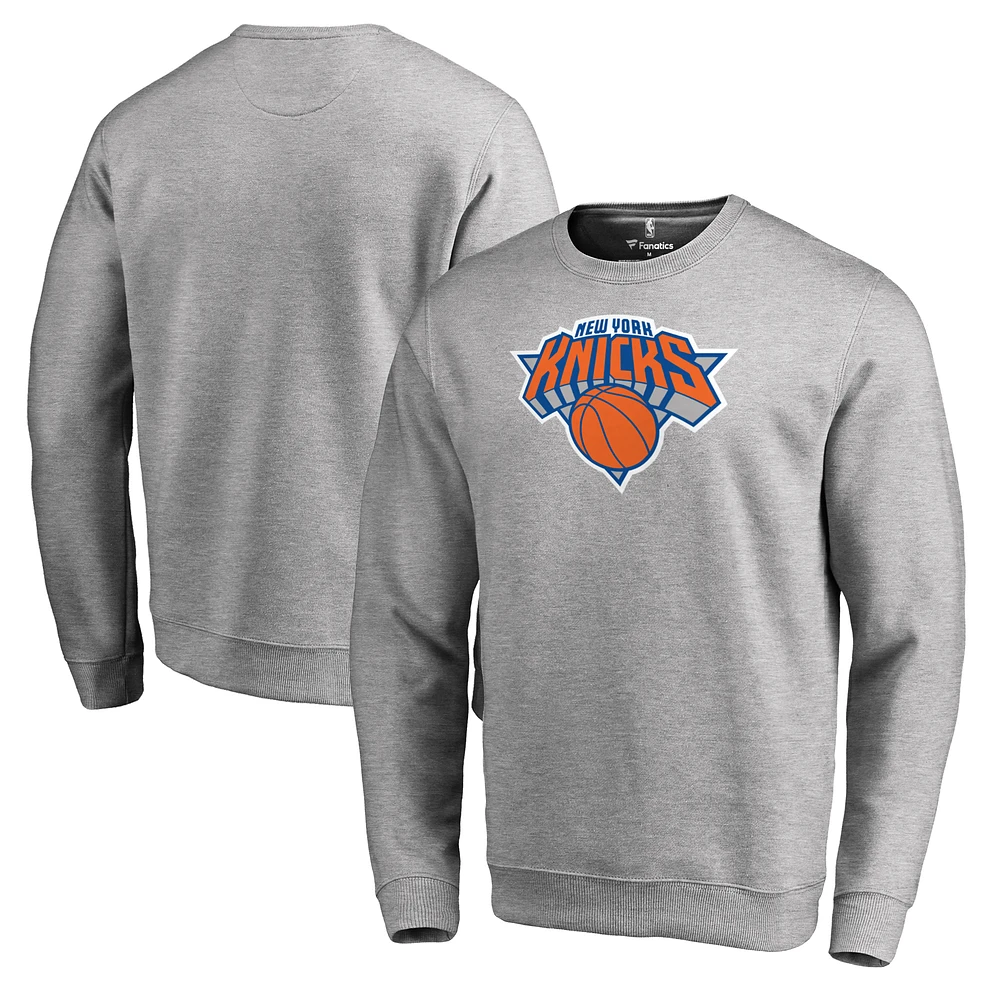 Men's Heathered Gray New York Knicks Primary Logo Sweatshirt